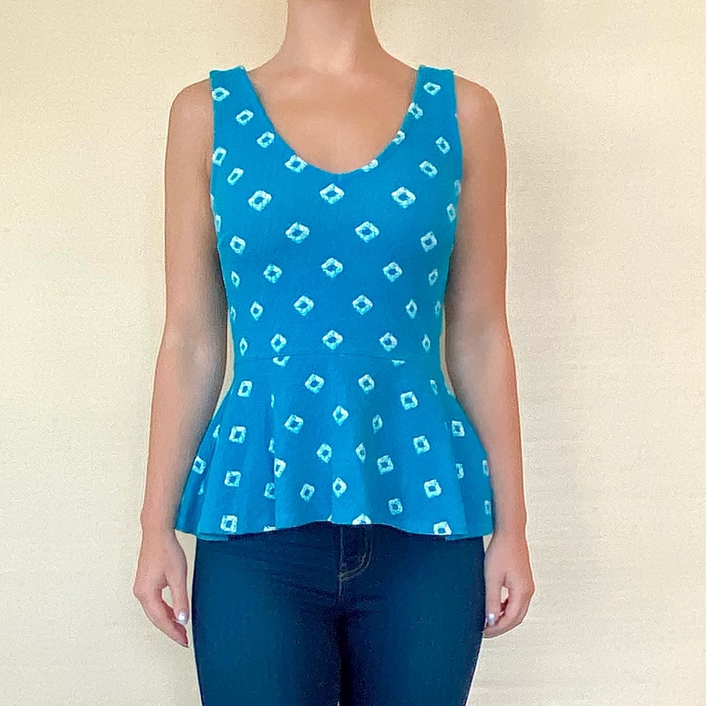 Anthropologie geometric peplum top